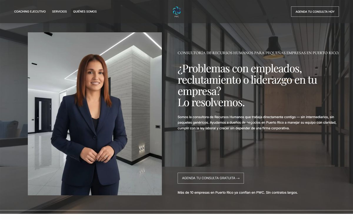 Website de Professional Work Connection: consultoría de recursos humanos con consulta gratuita